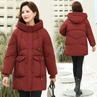 爆款棉服女2024年新款时尚中长款连帽洋气加厚保暖宽松棉衣外套女