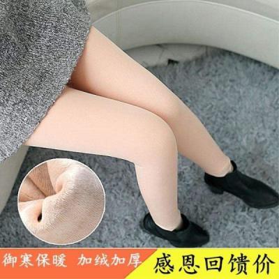 肉色加绒加厚打底裤春秋踩脚肤色女外穿光腿袜保暖神器连裤袜秋冬