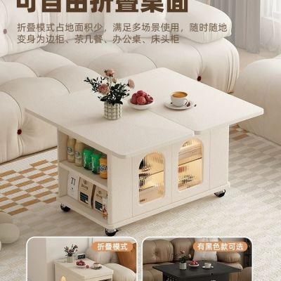 实木多功能折叠茶几实木移动茶几小户型客厅沙发边桌居家小户型创