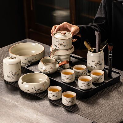 汝窑功夫懒人自动茶具套装家用陶瓷泡茶壶茶杯高档喝茶茶盘套组