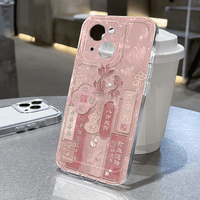富贵锦鲤适用于苹果15PROMAX手机壳iPhone14创意13透明12软壳11
