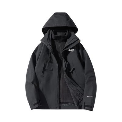 JEEP SPIRIT冲锋外套男女春秋新款三合一连帽潮流防风夹克JP2368