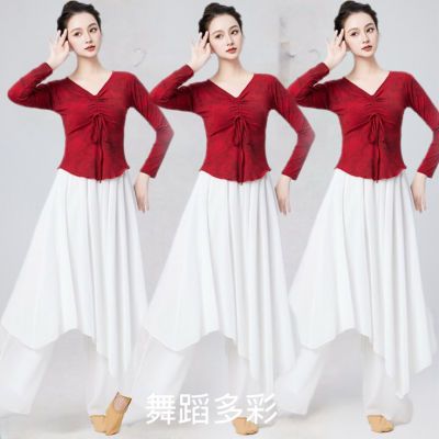 广场舞古典舞服装新款形体舞蹈练功服套装女飘逸裤裙中国风演出服