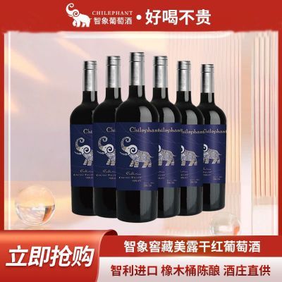 智利进口热红酒12度智象橡木桶窖藏美露干红葡萄酒 750ml*6瓶送礼