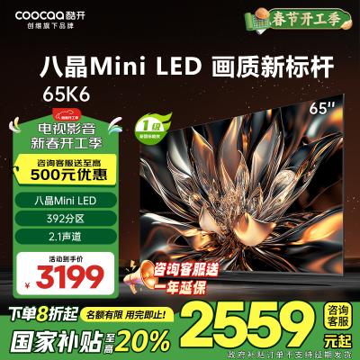 ڲѯŻݡά ῪK6 65ӢMini LED 65P6E3158.84Ԫ