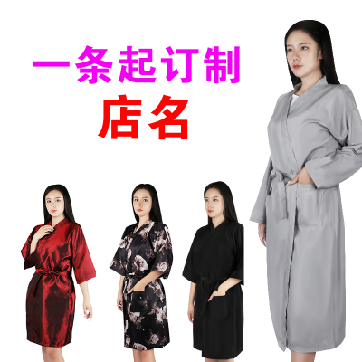 理发店和服客服客袍发廊剪发和服围裙美发用工作服高档染发用客袍