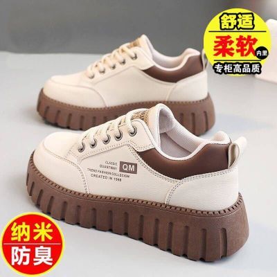 爆款断码软底运动鞋运动2025春季新款厚底增高小白鞋百搭休闲