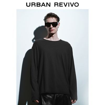 百亿补贴：UR男装时尚设计感做旧卷边叠层长袖T恤UMF440161 79元
