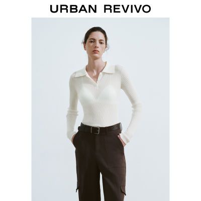 百亿补贴：UR女简约立体坑条纽扣翻领修身针织衫UWM940011 75元