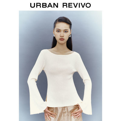 百亿补贴：UR女装时髦优雅质感喇叭袖开叉针织衫UWG940055 129元