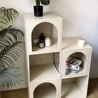 客厅立式简易书架落地置物架创意铁艺书柜卧室墙边小窄柜展示架子