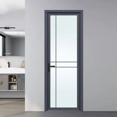 现货门钛镁铝合金钢化玻璃门厕所门卫生间一整套淋浴门洗手间定制