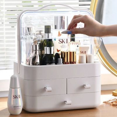化妆品收纳盒网红防尘置物架抽屉式桌面护肤品家用口红梳妆台