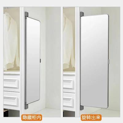 衣柜镜子全身境内置翻转隐藏旋转试衣镜平开门内装隐形折叠穿衣镜