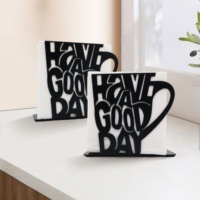 创意字母杯子金属现代纸巾架桌面餐巾架独立式纸巾架装饰纸巾盒