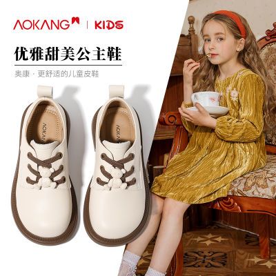 【奥康】女童黑皮鞋春秋新款中大童玛丽珍儿童软底单鞋春秋防滑公主鞋优惠商品图片