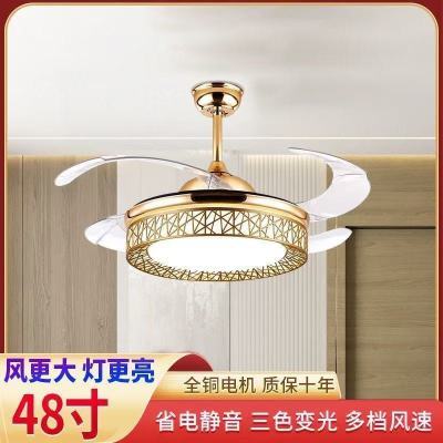智能语音隐形餐厅吊灯一体吊扇家用变频蓝牙客厅卧室风扇电扇静音