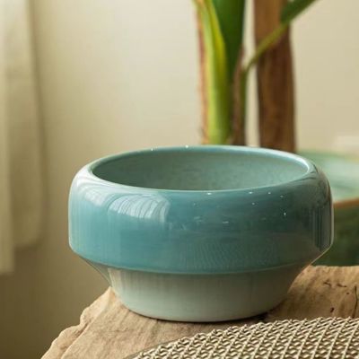 (清仓大甩卖随机发货)手工创意蓝彩虹陶瓷花盆