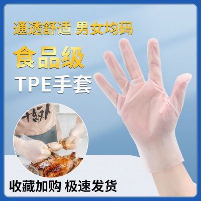 嘉湛力食品级一次性手套TPE加厚防水防油餐饮家用牙科美发防护