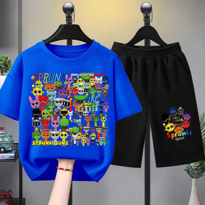 节奏盒子衣服男童新款儿童短袖套装2025夏季T恤半袖上衣中大童