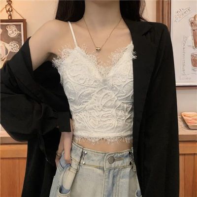 法式蕾丝吊带背心女外穿内搭夏季设计感小众辣妹美背抹胸上衣in