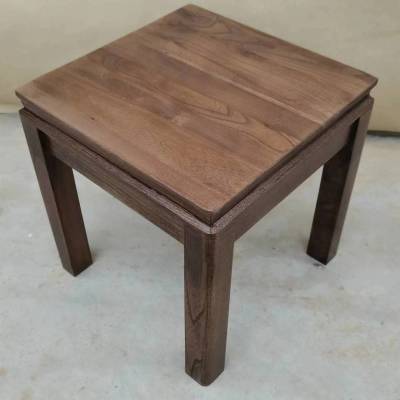 新款客厅中式胡桃木小凳子榆木方凳实木小板凳榫卯复古实木四方凳