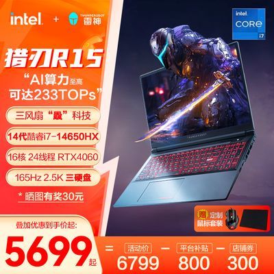 15ʼǱi7-14650HX4060Կ165Hz2.5kϷ5299Ԫ