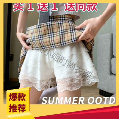 新款安全裤蕾丝花边防走光jk裙裤春夏季薄款女打底短裤可外穿宽松