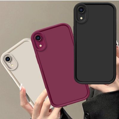 苹果XR手机壳iPhoneXR硅胶纯色全包阶梯防摔高级简约创意软壳男