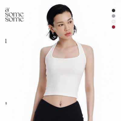 百亿补贴：asomesome美式辣妹白色挂脖吊带背心女春夏红色挂脖运动内衣上衣 69.5元