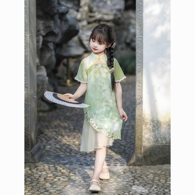 女童旗袍夏季2025新款汉服春装儿童国风新中式连衣裙古风洋气