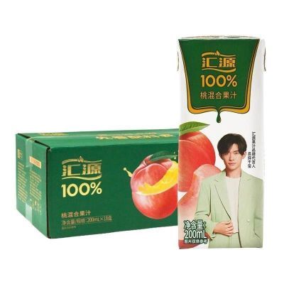 200ml18盒装汇源100果汁苹果汁桃汁混合小盒整箱饮料n