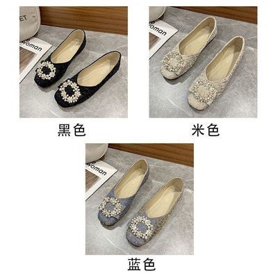 提花布艺女鞋新款洋气时尚平底百搭新中式单鞋防滑牛筋厚底软鞋子