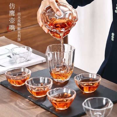 办公室会客喝茶高级玻璃茶具套装办公室家用功夫茶杯茶壶泡茶器