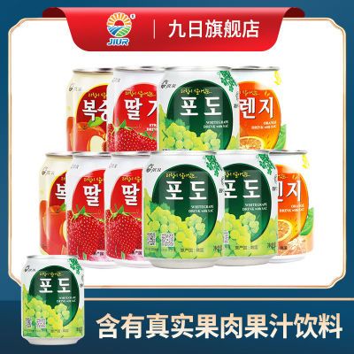 九日果肉果汁饮料238ml*10罐装果粒葡萄草莓橙子混合果味