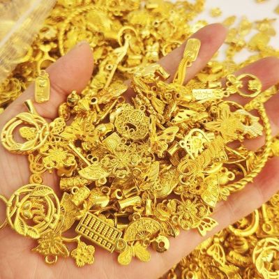 混款超强保色100个/50个金银配件金色配饰保色项链吊坠DIY链条