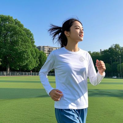 冉玫 男女同款吸湿排汗轻薄运动长袖T恤亲肤不闷热舒适运动百搭