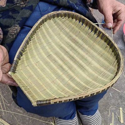 竹编簸箕手工家用沥水筲箕竹制品淘米沥米洗菜晾晒收纳编织火锅店