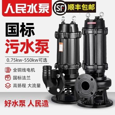上企人民国标污水泵380V三相潜水排污泵单相家用220V抽水排污泵