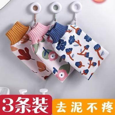 洗澡搓澡巾强力搓泥粗砂双层加厚搓背神器后背家用洗澡巾搓澡手套