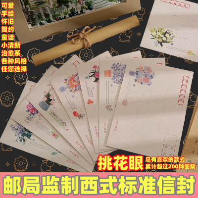 牛皮纸创意复古治愈手绘表白情书可爱可邮寄邮局监制信封可寄监狱