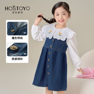 ���ڲ�����[����ͯԵ]�＾Ůͯţ�б���ȹ2024��ͯ��ɫţ��ȹŮ������ȹ������ 52.39Ԫ