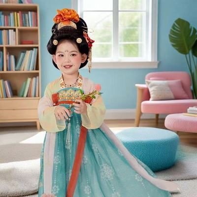 汉服女童2025春秋新款儿童古风超仙连衣裙女孩国风国学古装表演服优惠商品图片