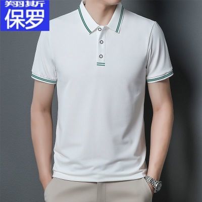 翔斯保罗新款夏季男士商务翻领POLO衫高档修身轻奢潮流休闲上衣