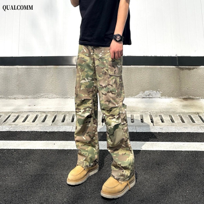 美式重工迷彩工装裤男春夏款户外运动休闲裤大口袋薄款宽松伞兵裤