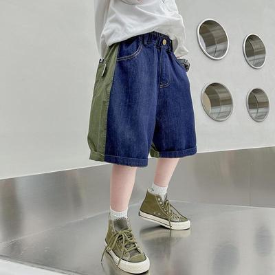 男童夏季牛仔短裤薄款2025新款中大儿童夏装男孩中裤子松紧五