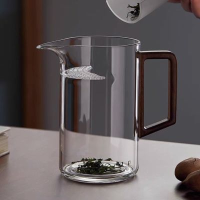 高硼硅日式手工耐热月牙公道杯茶水分离泡茶壶