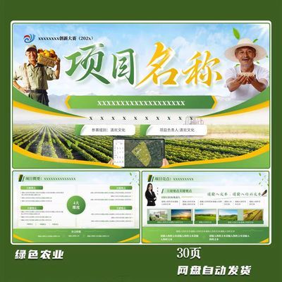 省金创赛PPT模板30绿色农业简约创赛PPT互联网红旅赛道011