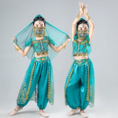 儿童印度舞演出服天竺少女茉莉公主西域肚皮舞新疆民族舞蹈表演服优惠商品图片