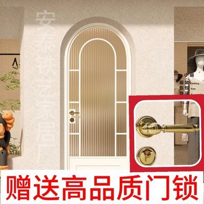 法式复古铁艺玻璃门·卫生间平开门·圆弧推拉折叠定制厨房书房